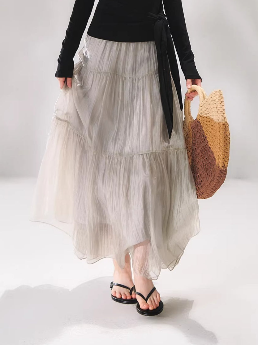 Pearl Texture Tiered Skirt