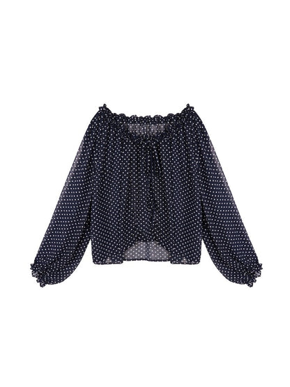 Polka Dot Bardot Blouse