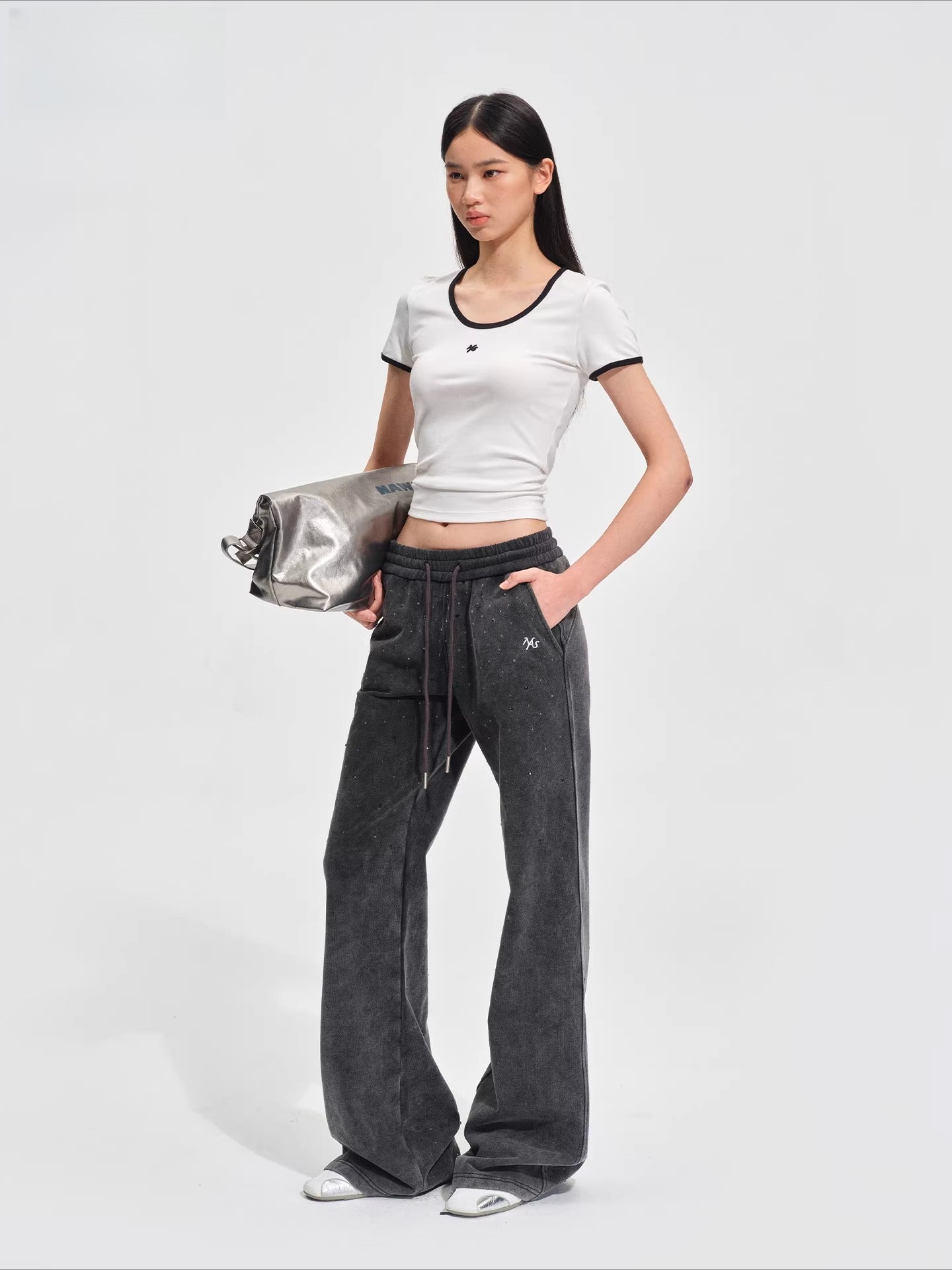 Ghost Tee Contrast Ribbed Slim T-shirt