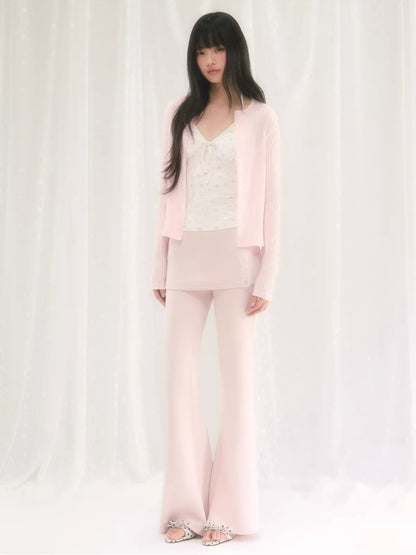 Faux Layered Micro Flare Pants