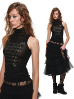 Tiered Lace Slit Midi Skirt