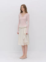 Ribbed Wool Polo Top