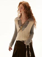 Textured Boucle U-Neck Knit Vest