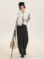 Faux Fur Knit Trim Vest
