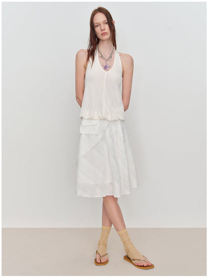 U-Shaped Bud Halter Tank Top