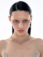 Geometric Cross Snake Chain Choker