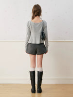 Velvet Tie Front Knit Layered Set