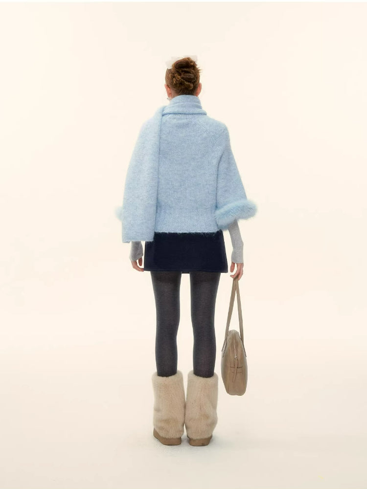 Faux-Layer Wool A-Line Skort