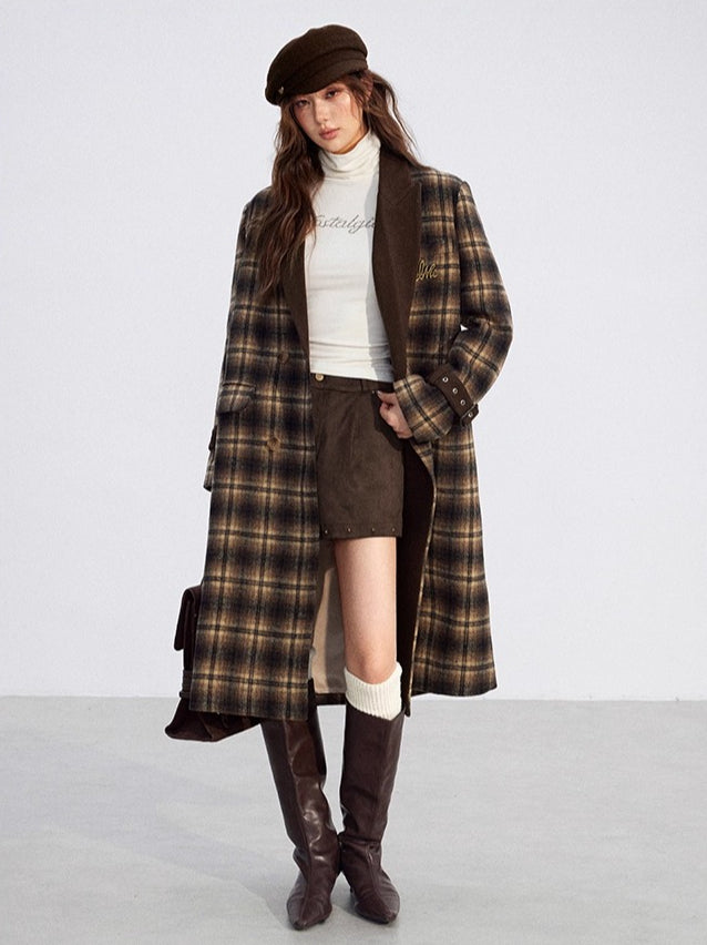 Plaid Wool Overcoat