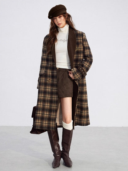 Plaid Wool Overcoat