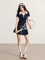 Contrast Polo & Skirt Set
