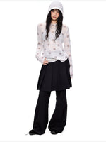 Pleated Skirt Flare Pants