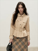 Khaki Peter Pan Trench