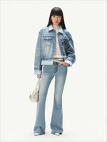 +5CM N1 Washed Suede Flare Jeans