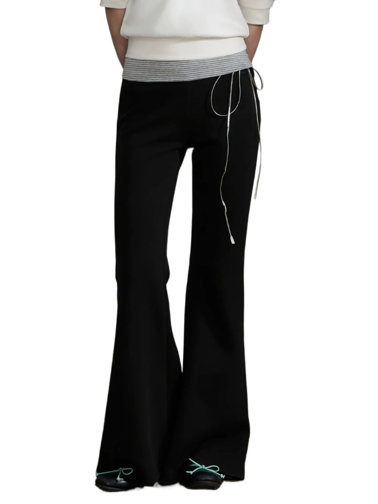 Contrast Flare Pants