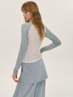 Retro Lace Embroidered Raglan Top