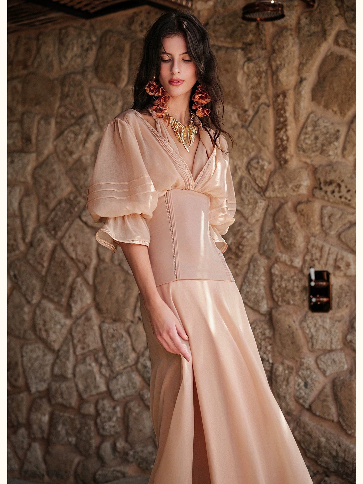 Rope Detail V Neck Shirt Dress