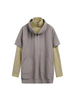 Striped Turtleneck Hoodie Set