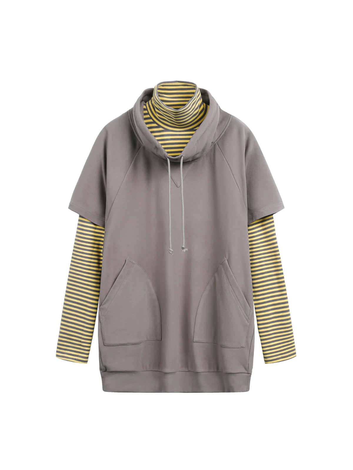 Striped Turtleneck Hoodie Set