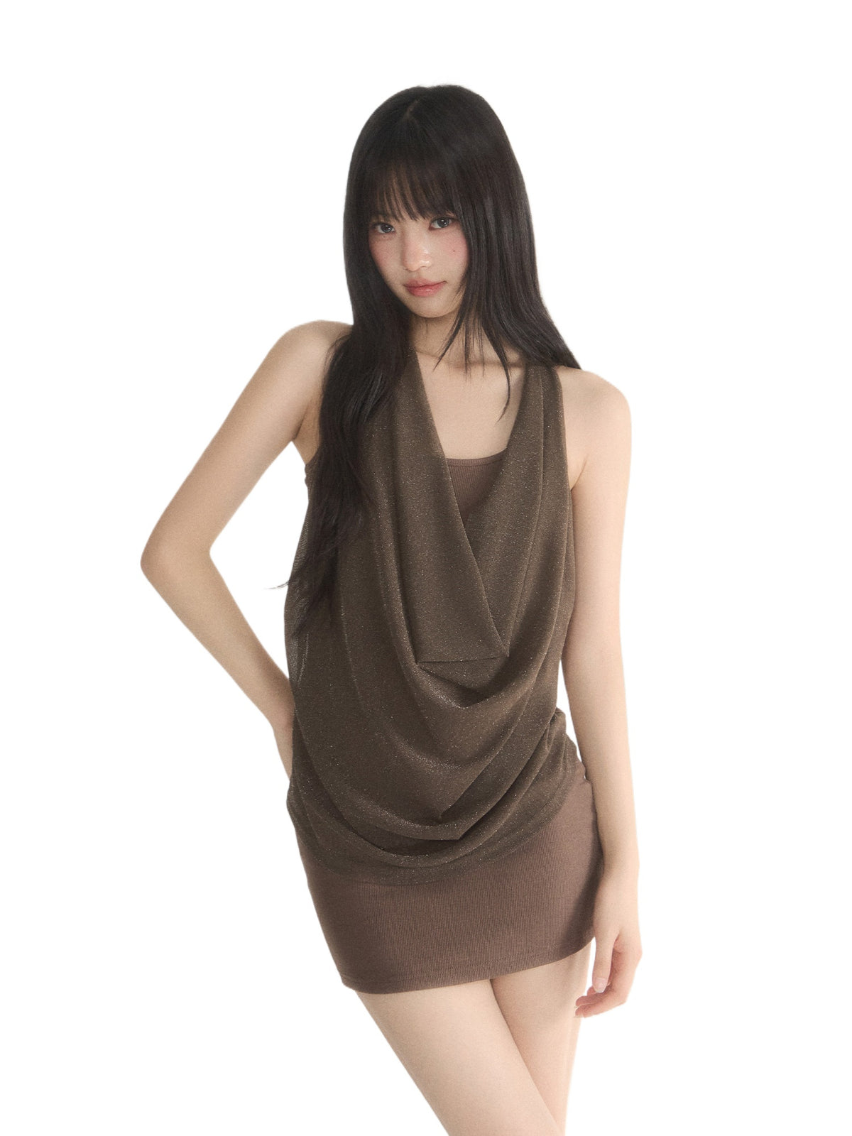 Halter Cowl Bodycon Dress