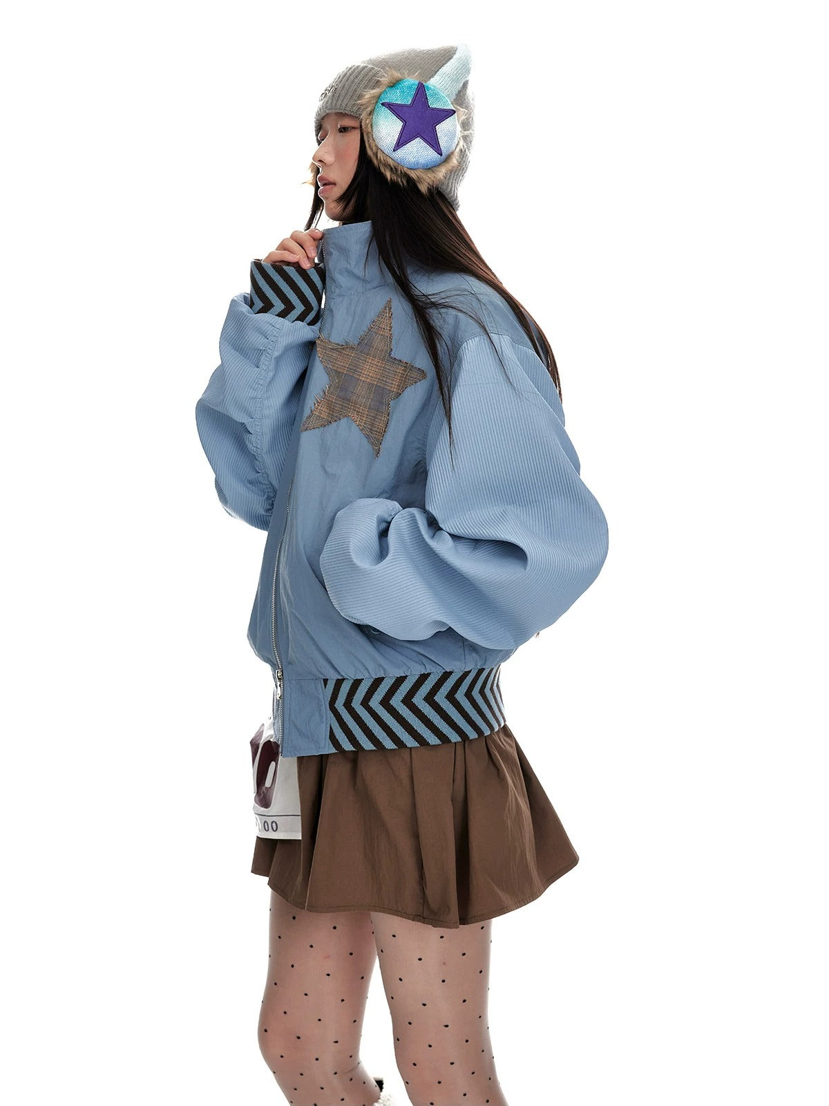 Contrast Panel Zip Jacket