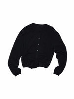 Solid Balloon Hem Wool Cardigan