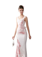 Floral Mesh Mermaid Maxi Dress