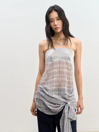 Satin Chiffon Tube Top