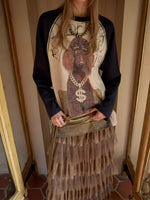 Bone Rhinestone Raglan Tee