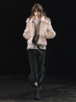 Detachable Hem Faux Fur Jacket