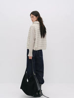 Quilted Down Knit Patchwork Jacket