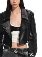 Black Manding Shearling Leather Jacket