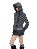 Striped Deconstructed Hoodie