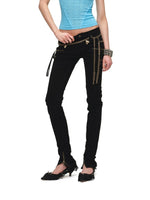 Zipper Low-Rise Skinny Jeans