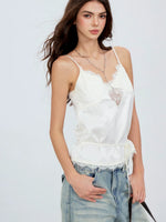 Lace Panel Satin Camisole