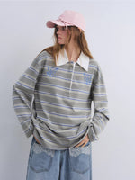 Striped Embroidered Polo Tee