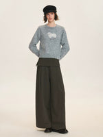 Layered Tie Waist Barrel Trousers