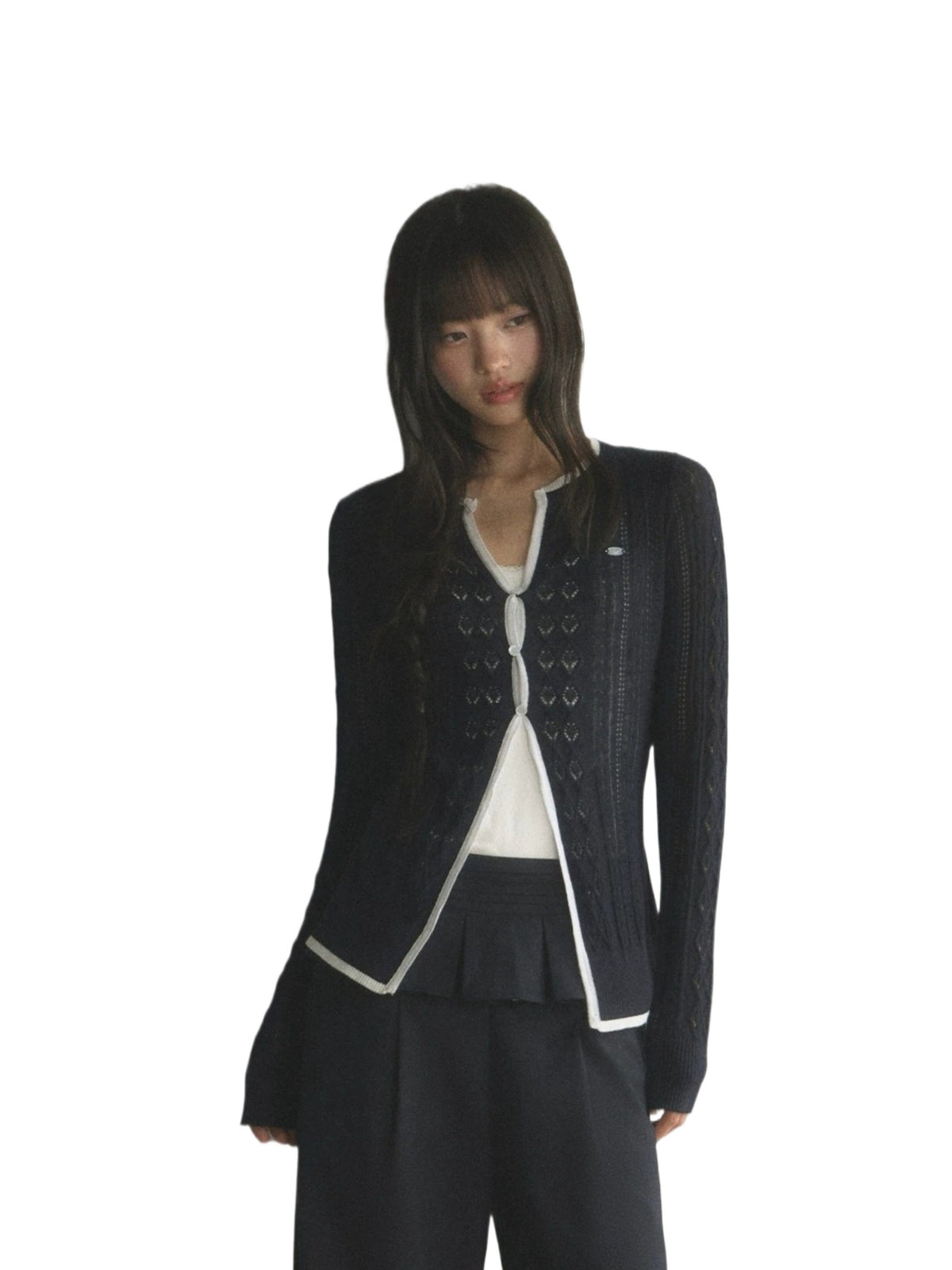 Contrast Trim Knit Cardigan