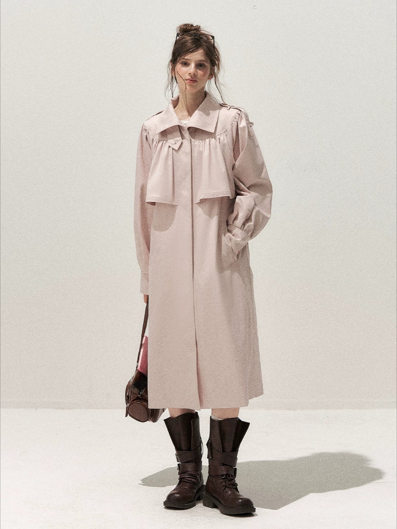 Pleated Trench Coat