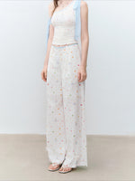 Printed Wide-Leg Pants