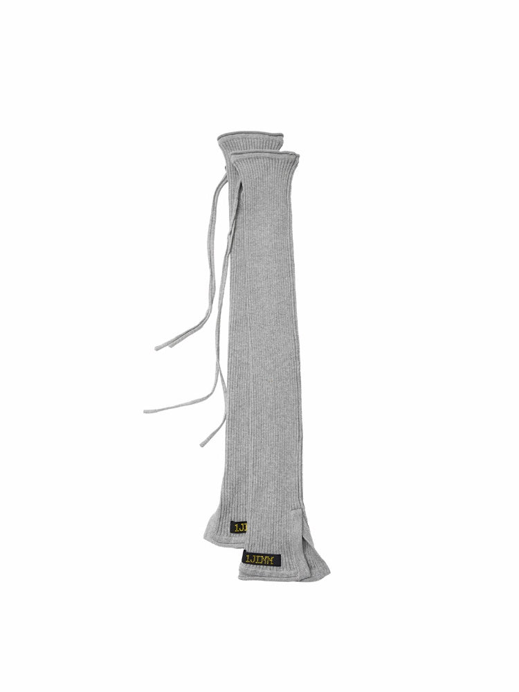 Solid Knit Cross-Tie Seamless Leg Socks