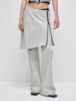 Color-block Hooded Zipper Vest & Pant Set