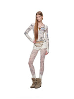 Cat Newspaper Print Henley Top
