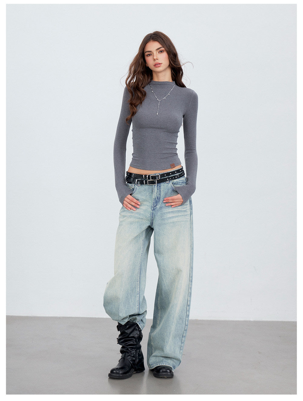 Studded PU Leather Belt