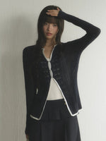 Contrast Trim Knit Cardigan