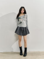 Asymmetric Shoulder Voluminous Ruched T-Shirt