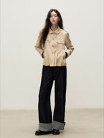 Khaki Peter Pan Trench