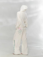Green & Beige Printed Hoodie Set