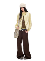 Polka Dot Contrast Waist Sweatpants