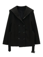 Buttoned Lapel Black Waist Coat